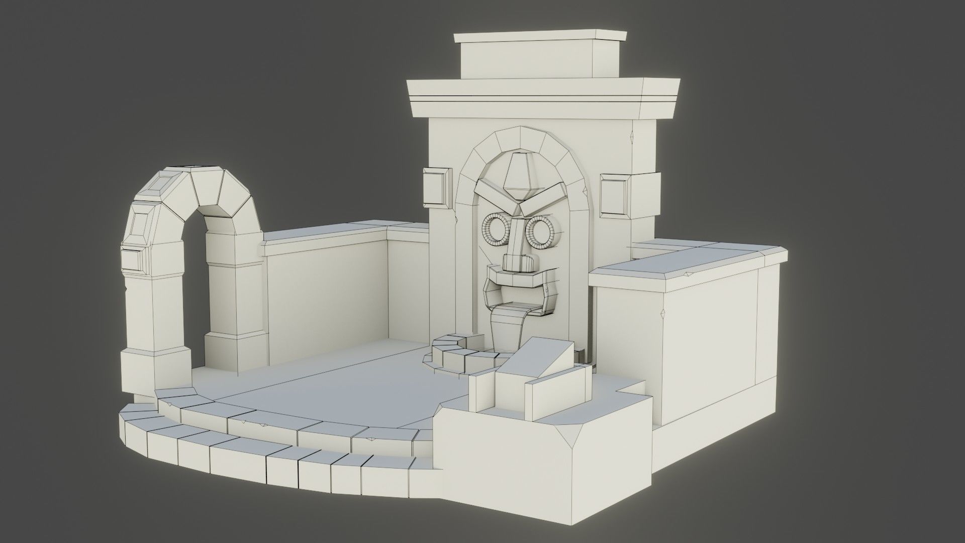 Simple Water fall Game Environment - Game Ready - PBR Low-poly 3D model_14