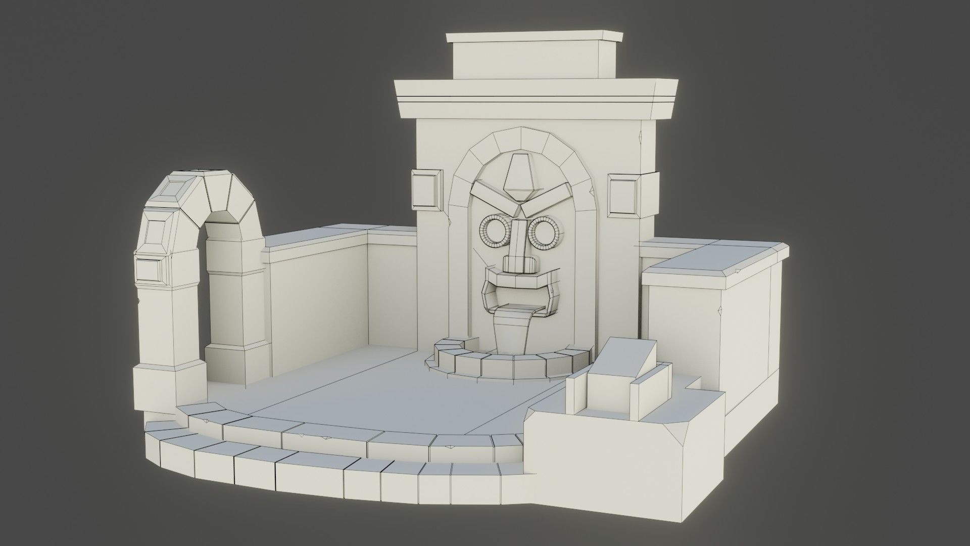 Simple Water fall Game Environment - Game Ready - PBR Low-poly 3D model_13