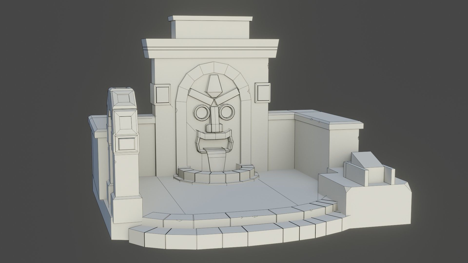 Simple Water fall Game Environment - Game Ready - PBR Low-poly 3D model_10