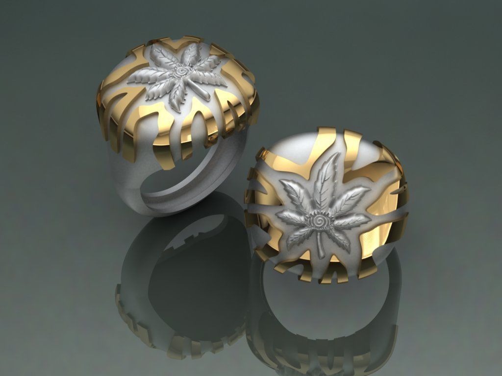 marijuana ring 3D print model_2