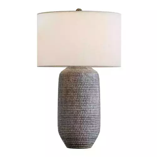 Crate and Barrel Cane Grey Table Lamp