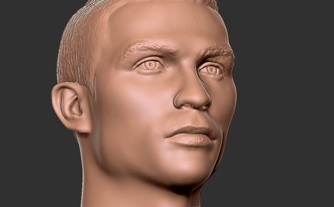 Cristiano Ronaldo Manchester United bust for 3D printing 3D print model_17