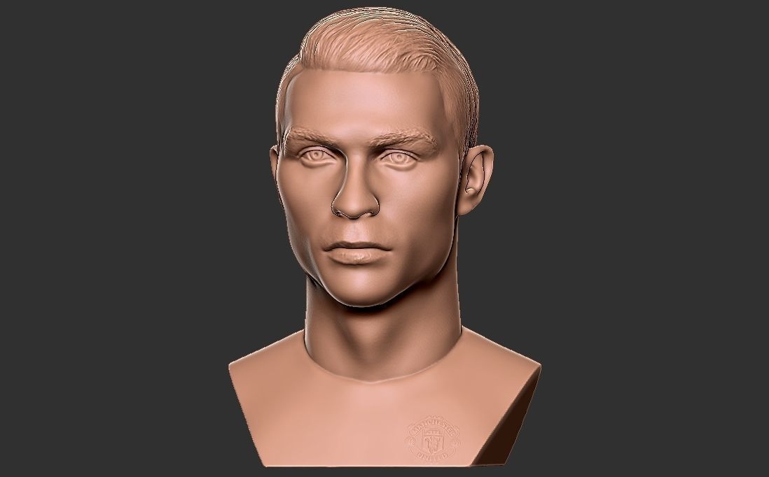 Cristiano Ronaldo Manchester United bust for 3D printing 3D print model_1