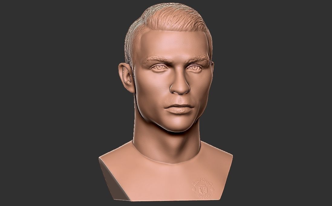Cristiano Ronaldo Manchester United bust for 3D printing 3D print model_11