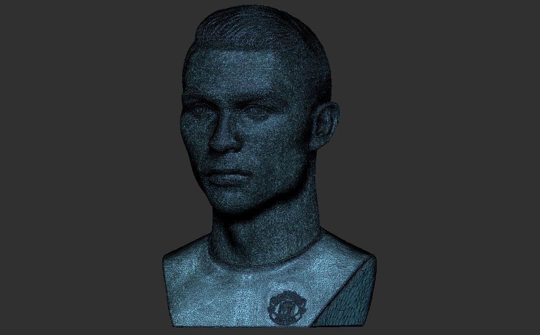 Cristiano Ronaldo Manchester United bust for 3D printing 3D print model_28