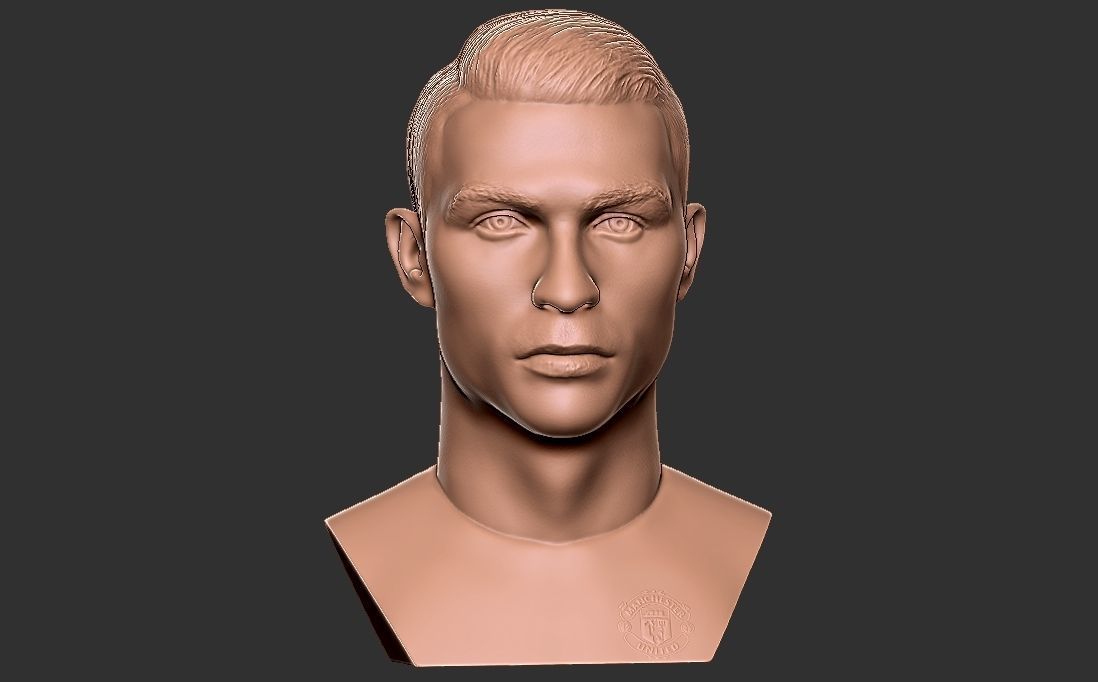 Cristiano Ronaldo Manchester United bust for 3D printing 3D print model_12