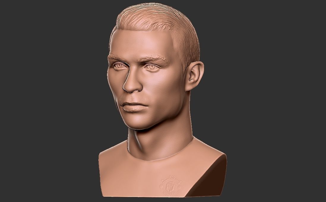 Cristiano Ronaldo Manchester United bust for 3D printing 3D print model_2