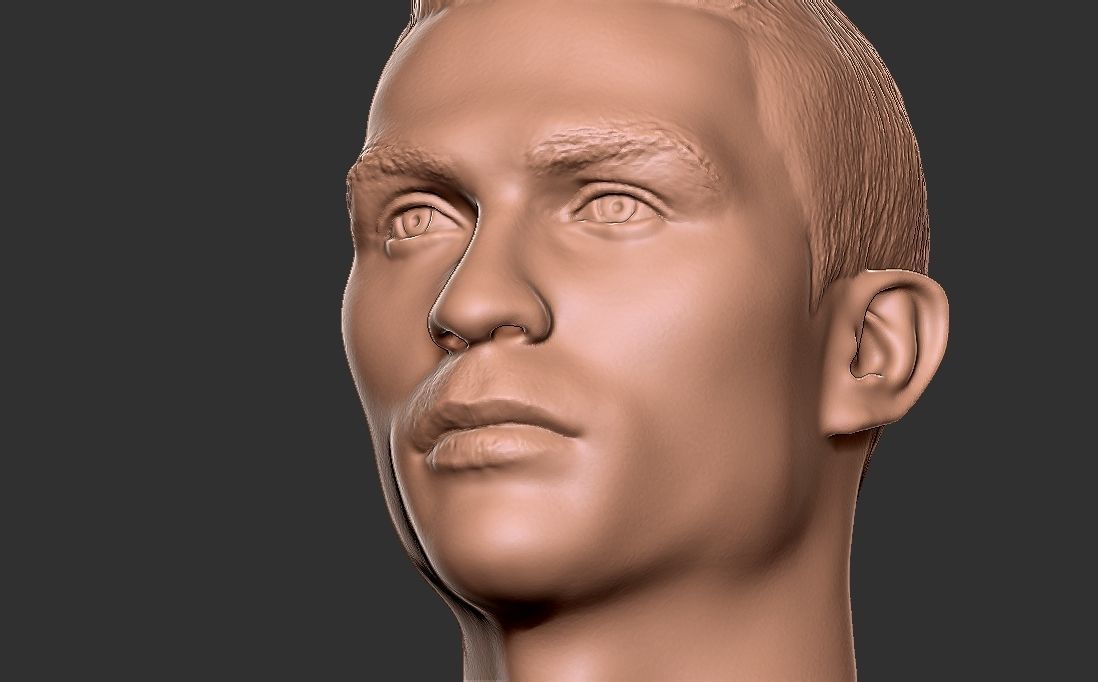 Cristiano Ronaldo Manchester United bust for 3D printing 3D print model_16