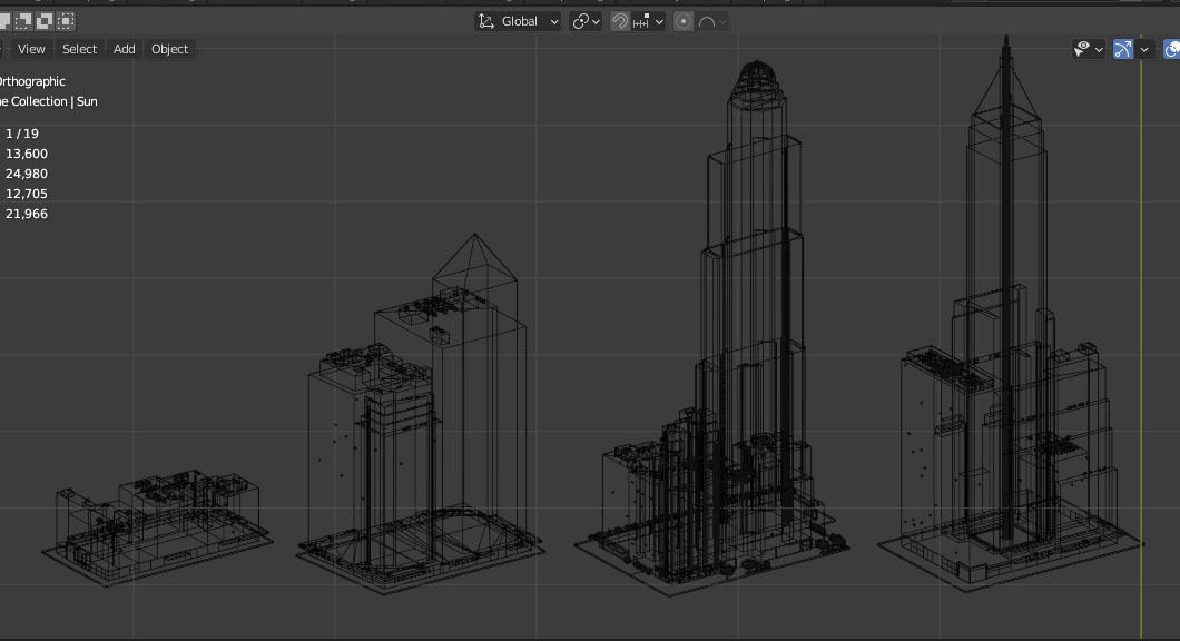 City Downtown Skyscraper Low-poly 3D model_3