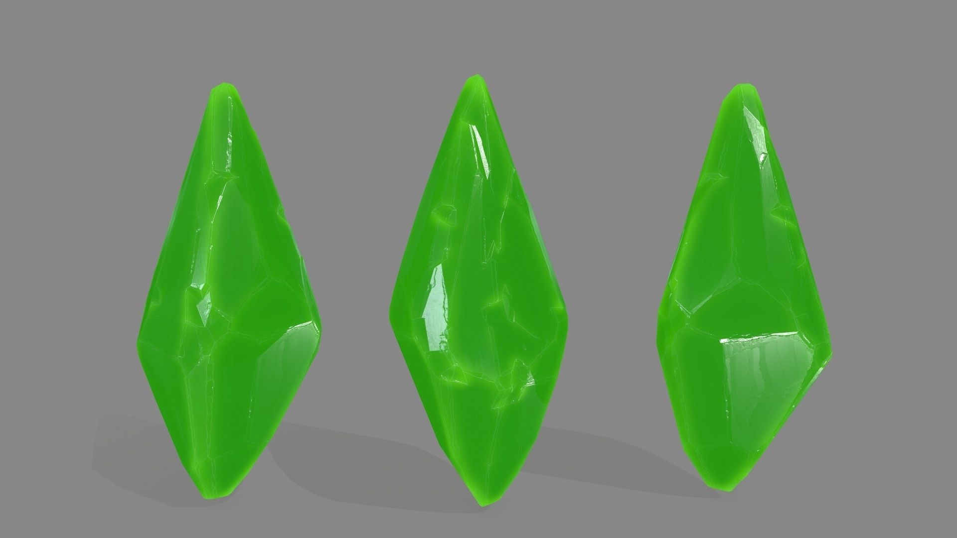 crystals three Low-poly 3D model_7