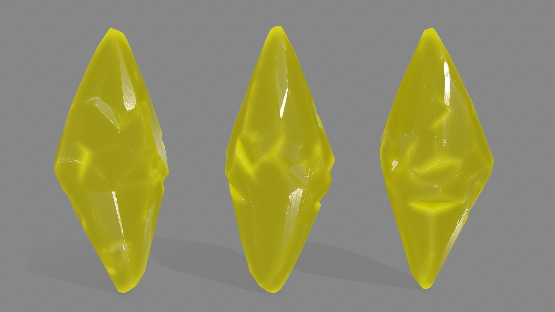 crystals three Low-poly 3D model_8