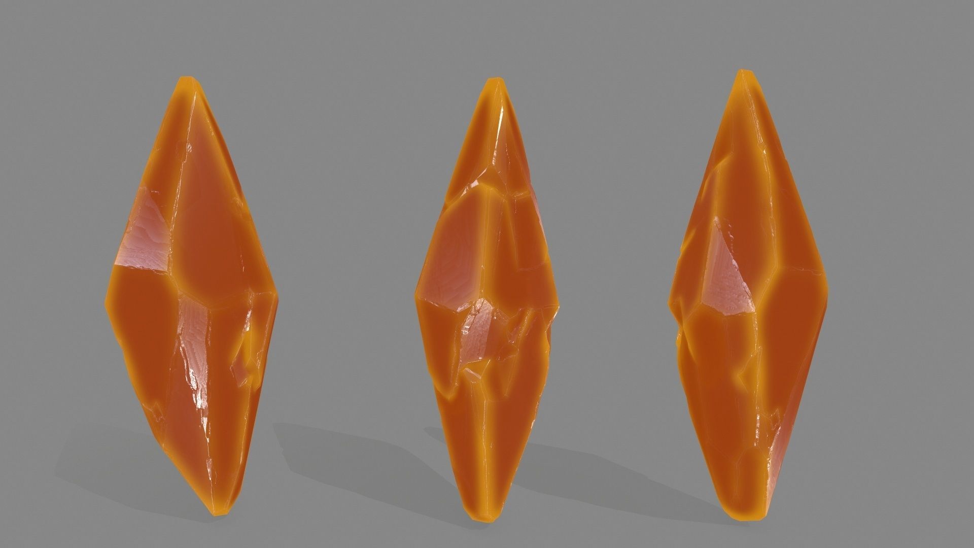 crystals three Low-poly 3D model_2