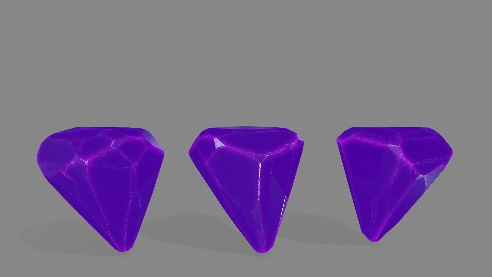 crystals three Low-poly 3D model_10