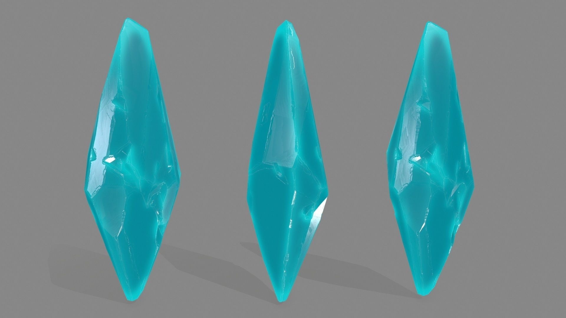crystals three Low-poly 3D model_4