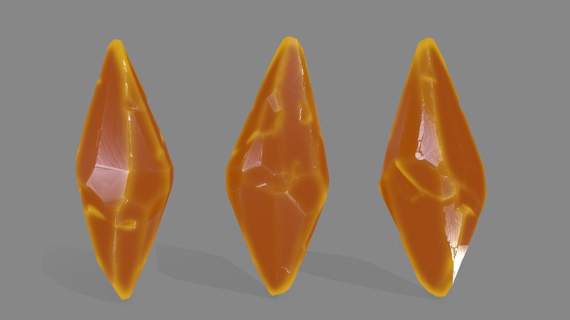 crystals three Low-poly 3D model_5