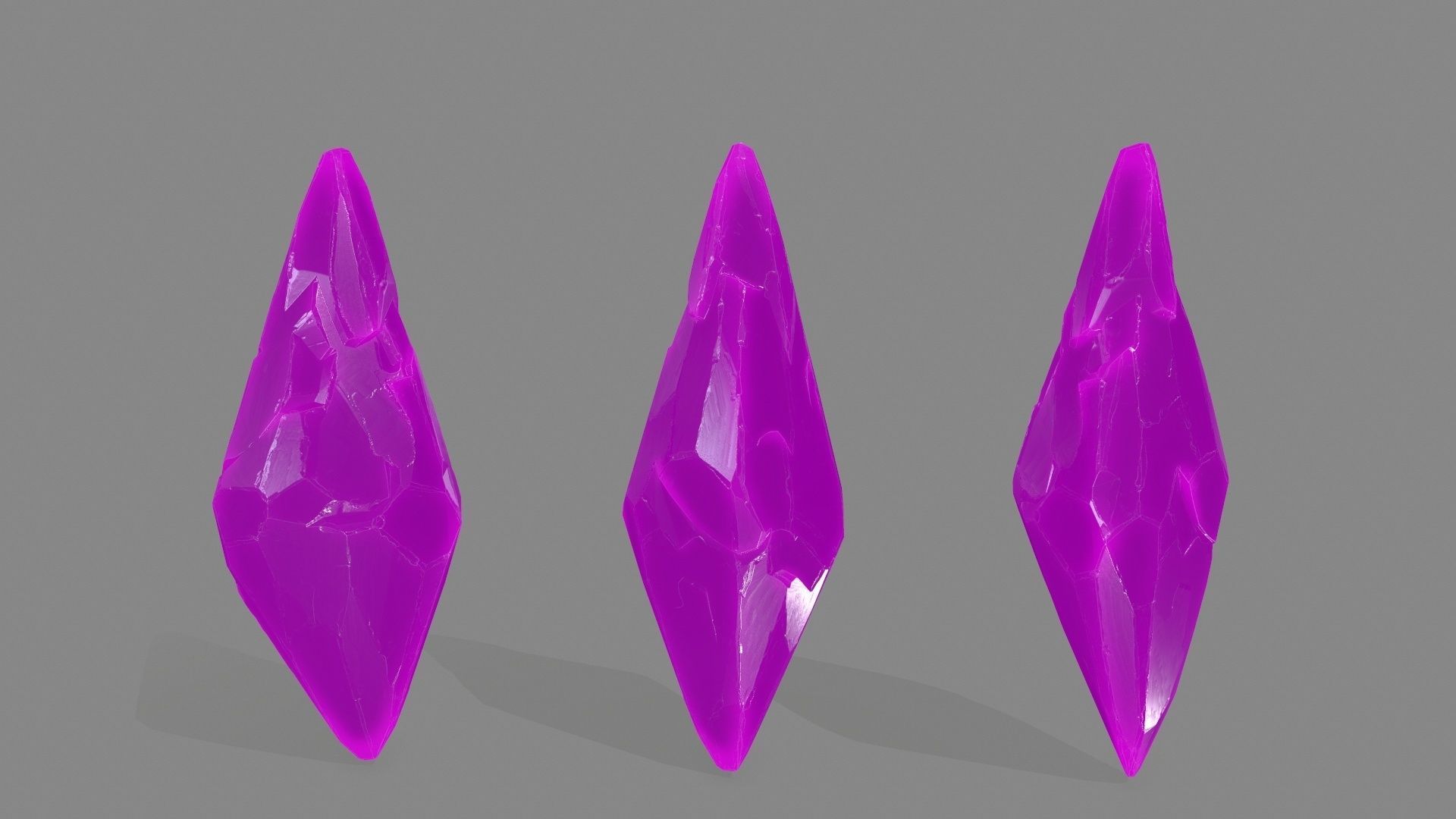 crystals three Low-poly 3D model_6