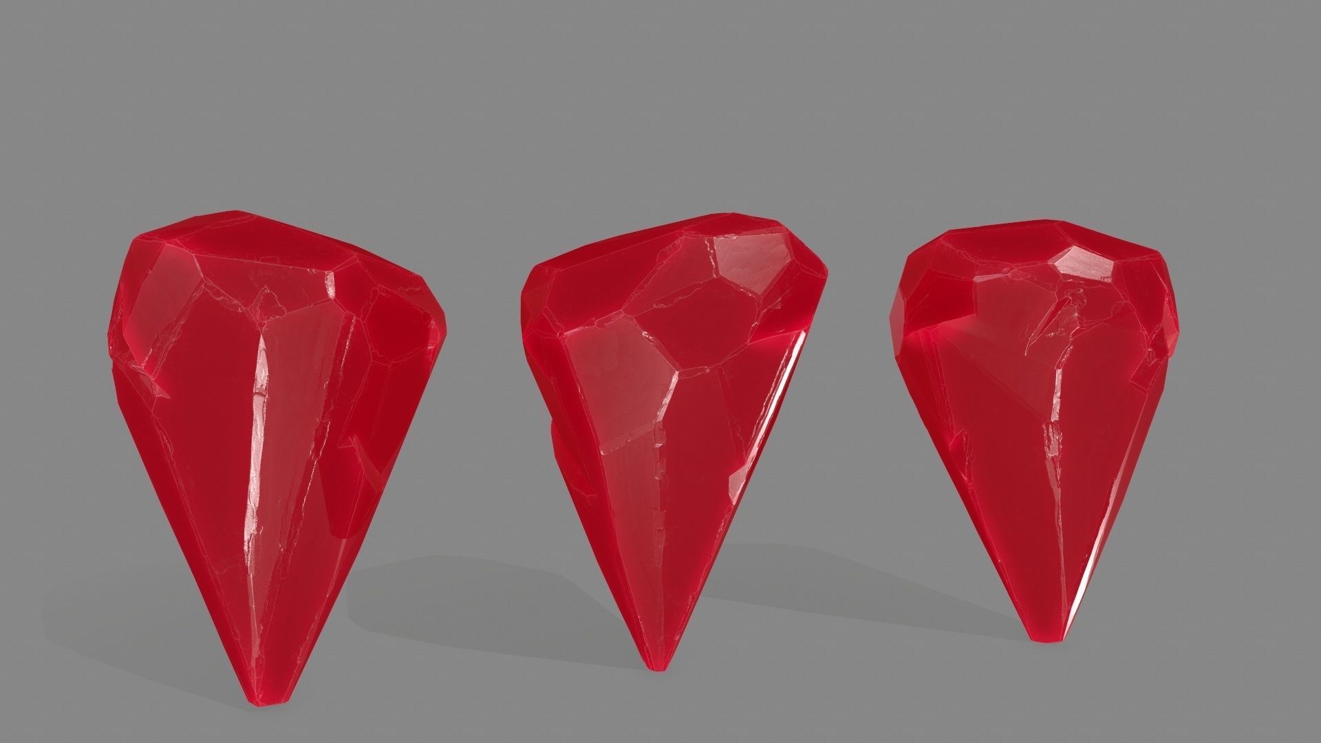 crystals three Low-poly 3D model_9