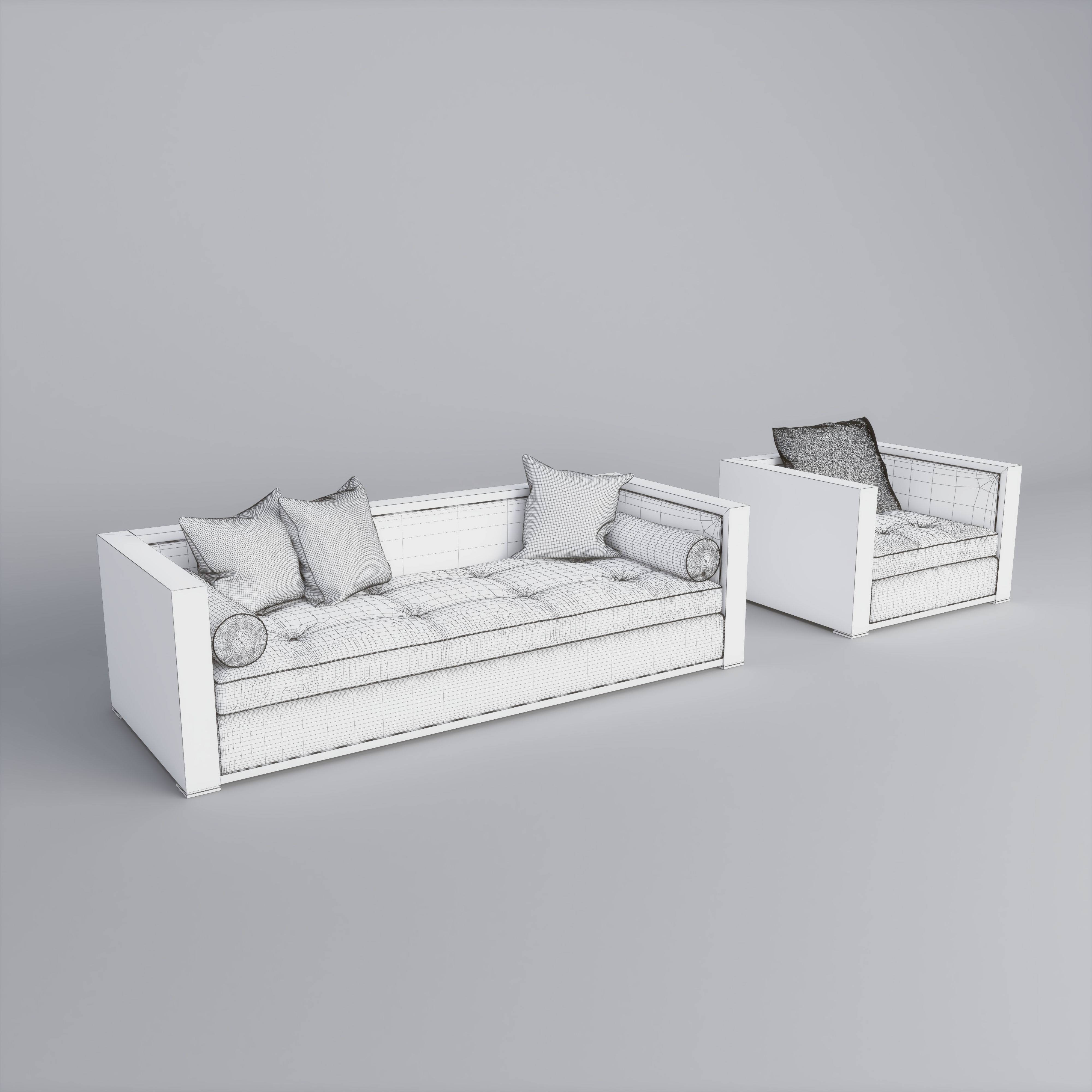 Divan Sofa and Chair 3D model_3