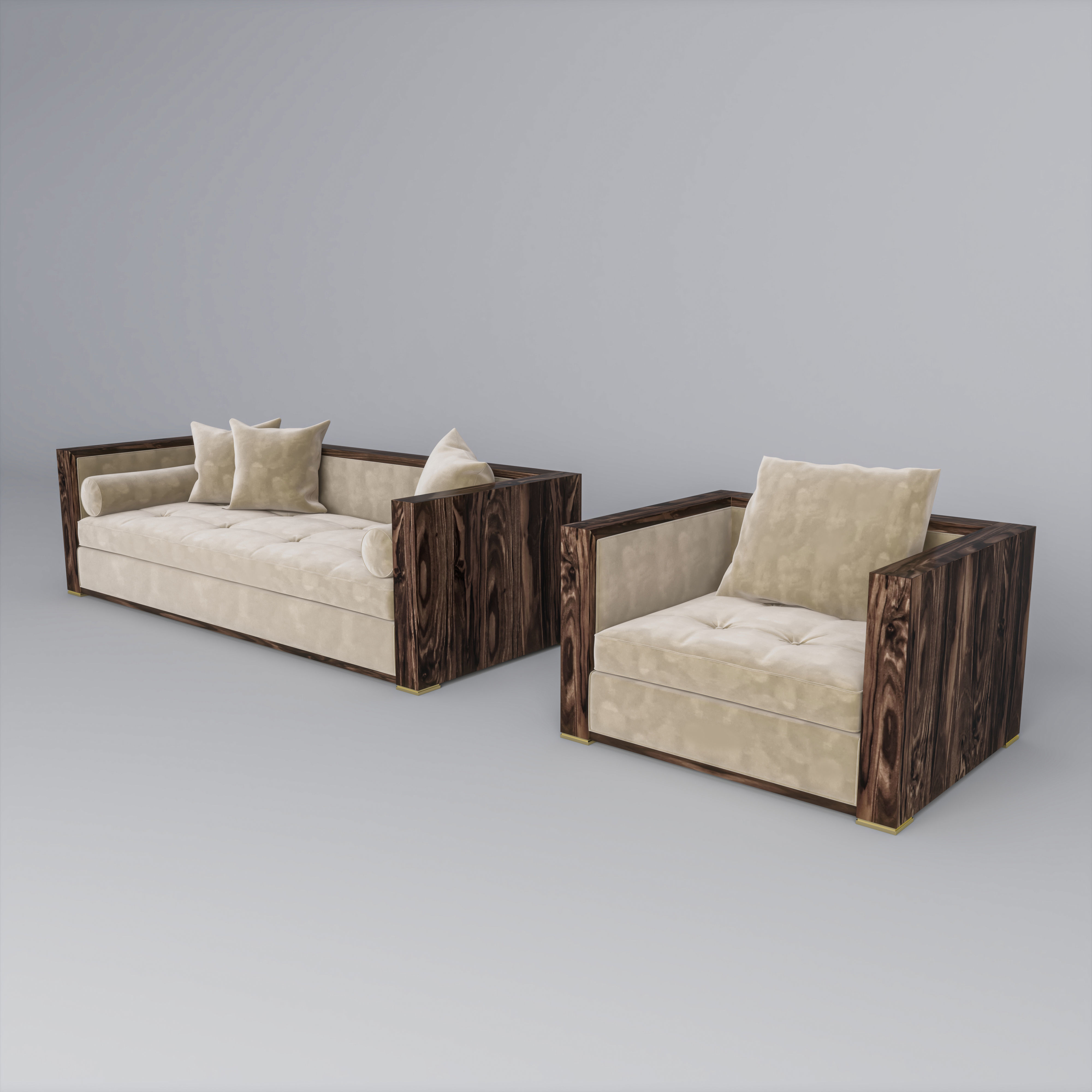 Divan Sofa and Chair 3D model_2