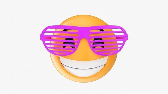 Emoji 086  Laughing with party glasses 3D model
