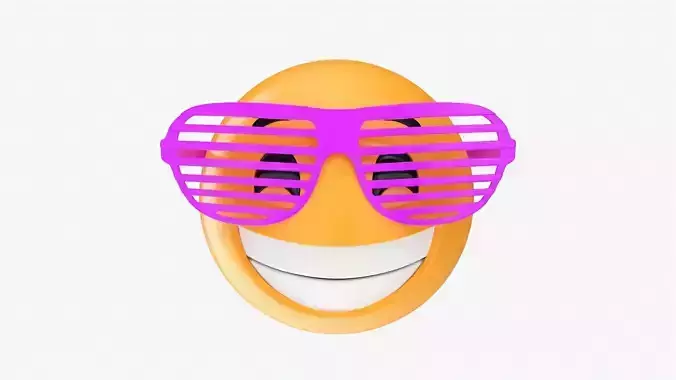 Emoji 086  Laughing with party glasses 3D model