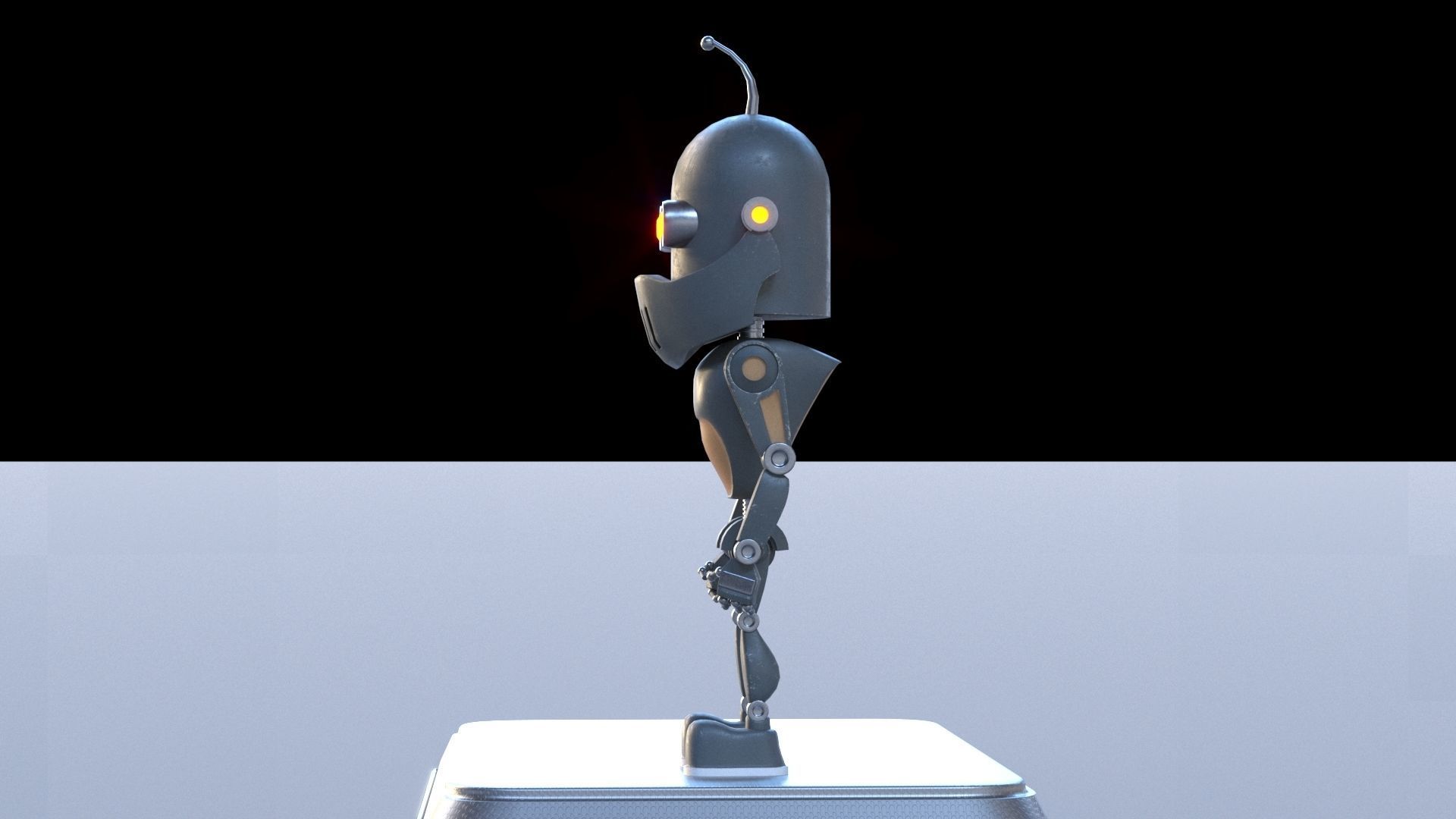 Robot three robots Low-poly 3D model_8