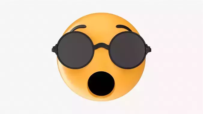 Emoji 088 Speechless with round glasses