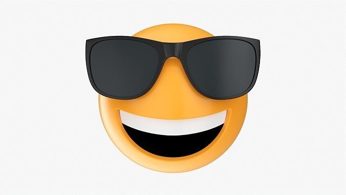 Emoji 089  Laughing with sunglasses 3D model