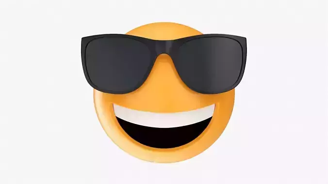 Emoji 089  Laughing with sunglasses 3D model
