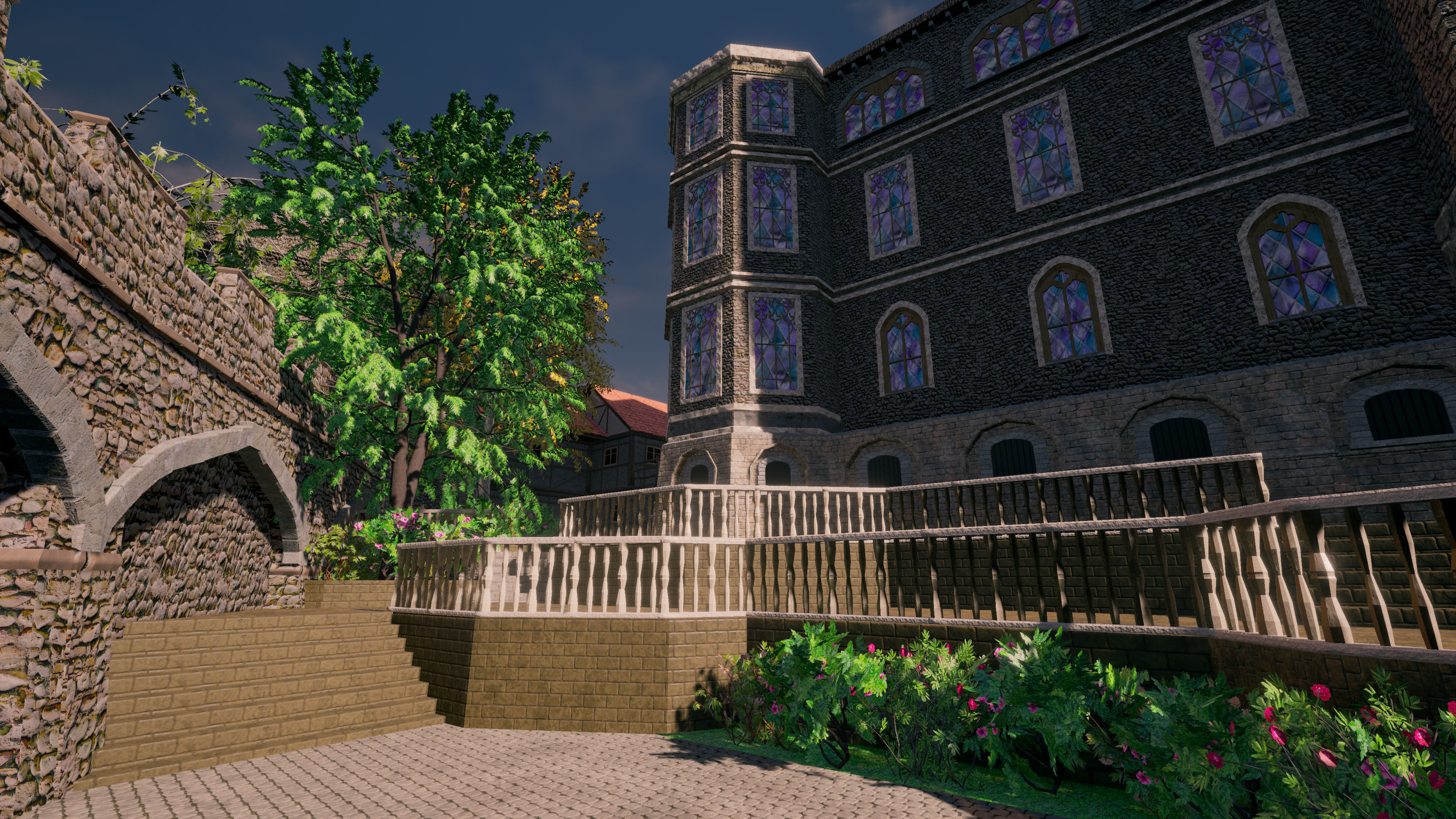 Modular Medieval Castle Fort Castle Walls Low-poly 3D model_2