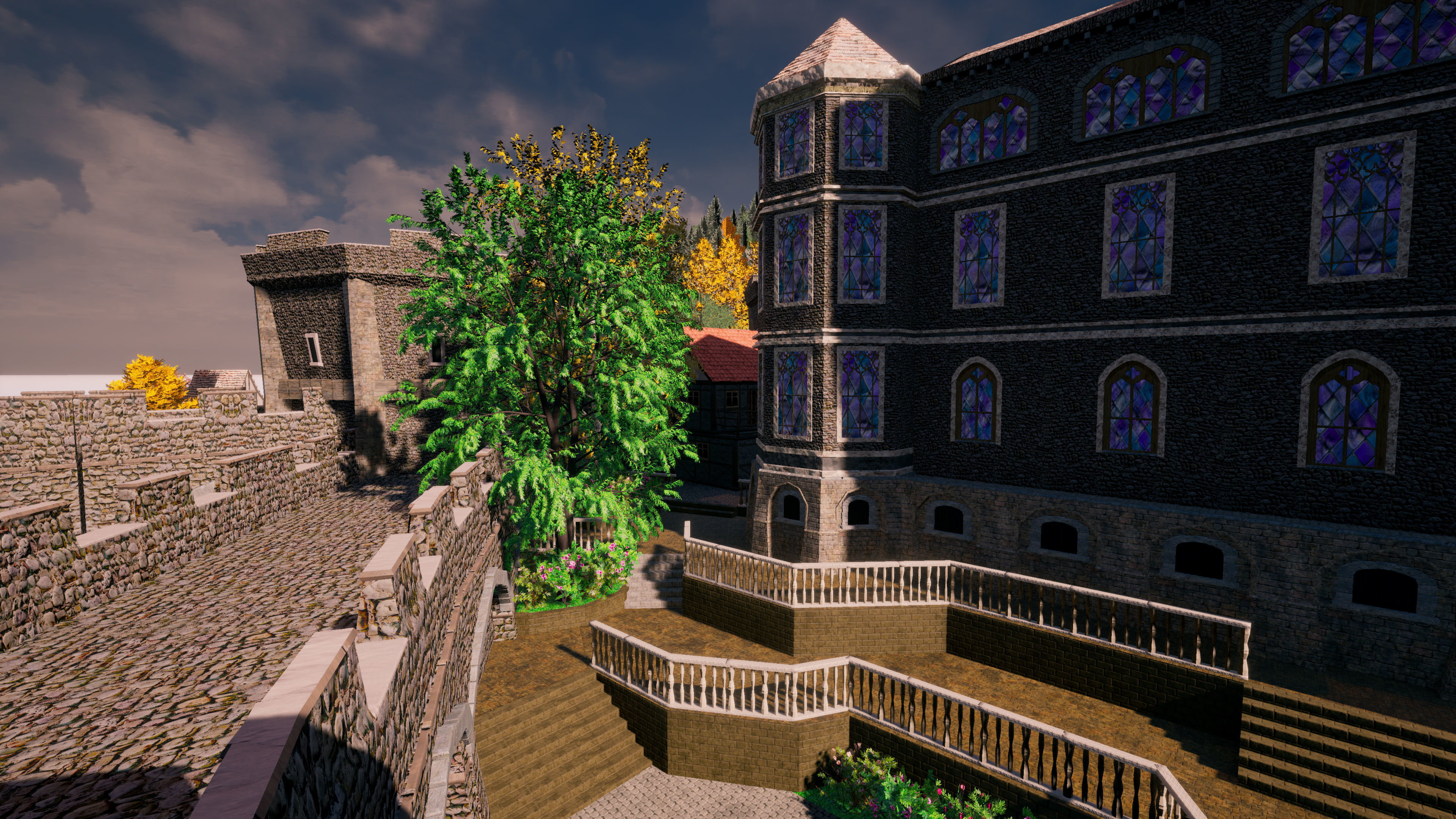 Modular Medieval Castle Fort Castle Walls Low-poly 3D model_4