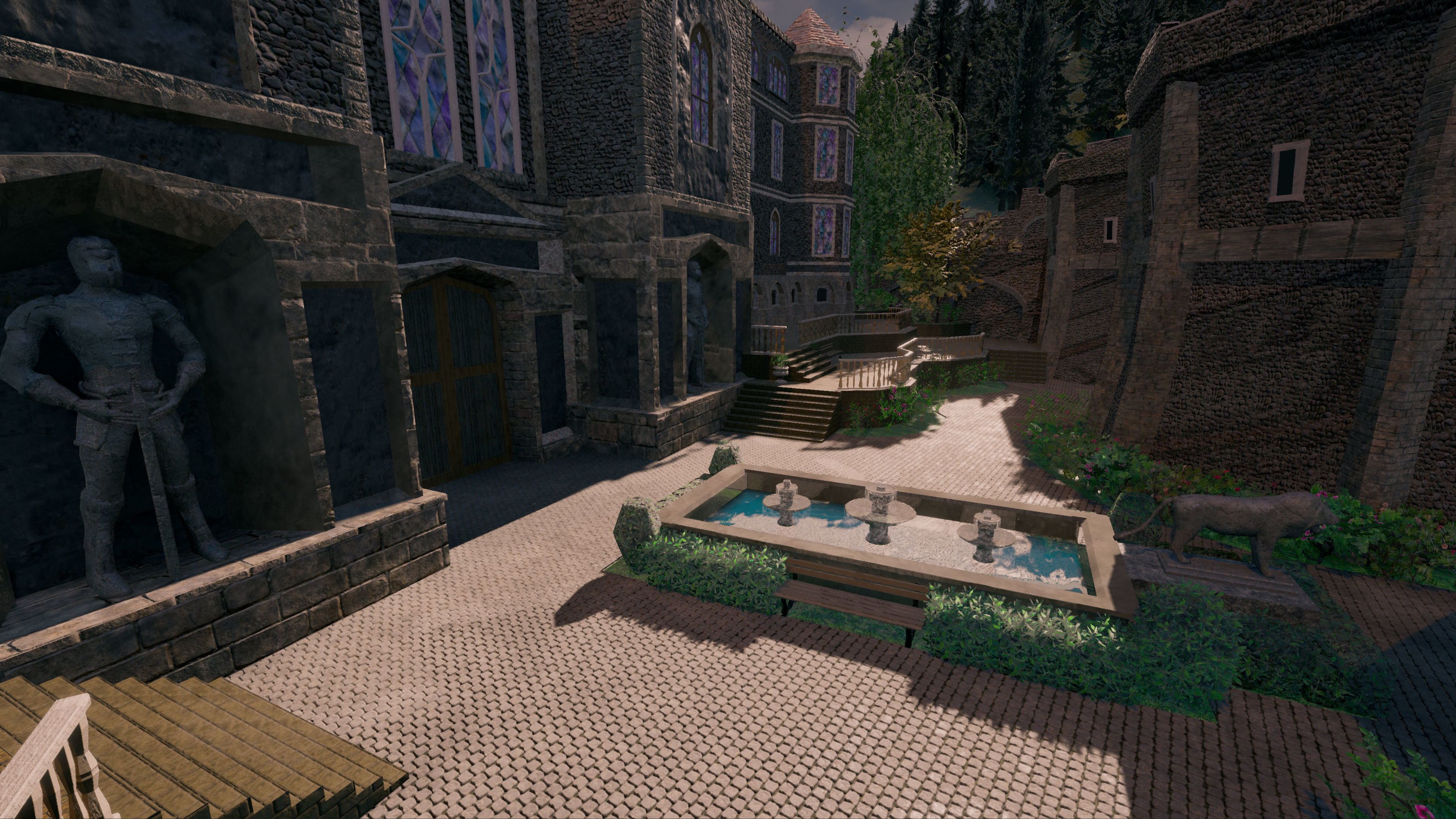 Modular Medieval Castle Fort Castle Walls Low-poly 3D model_5