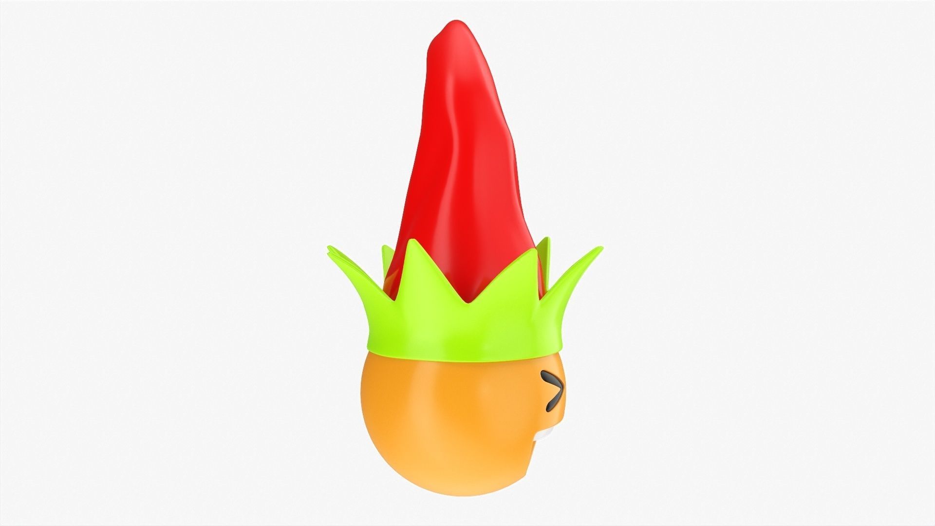 Emoji 090  Laughing with elf hat 3D model_2
