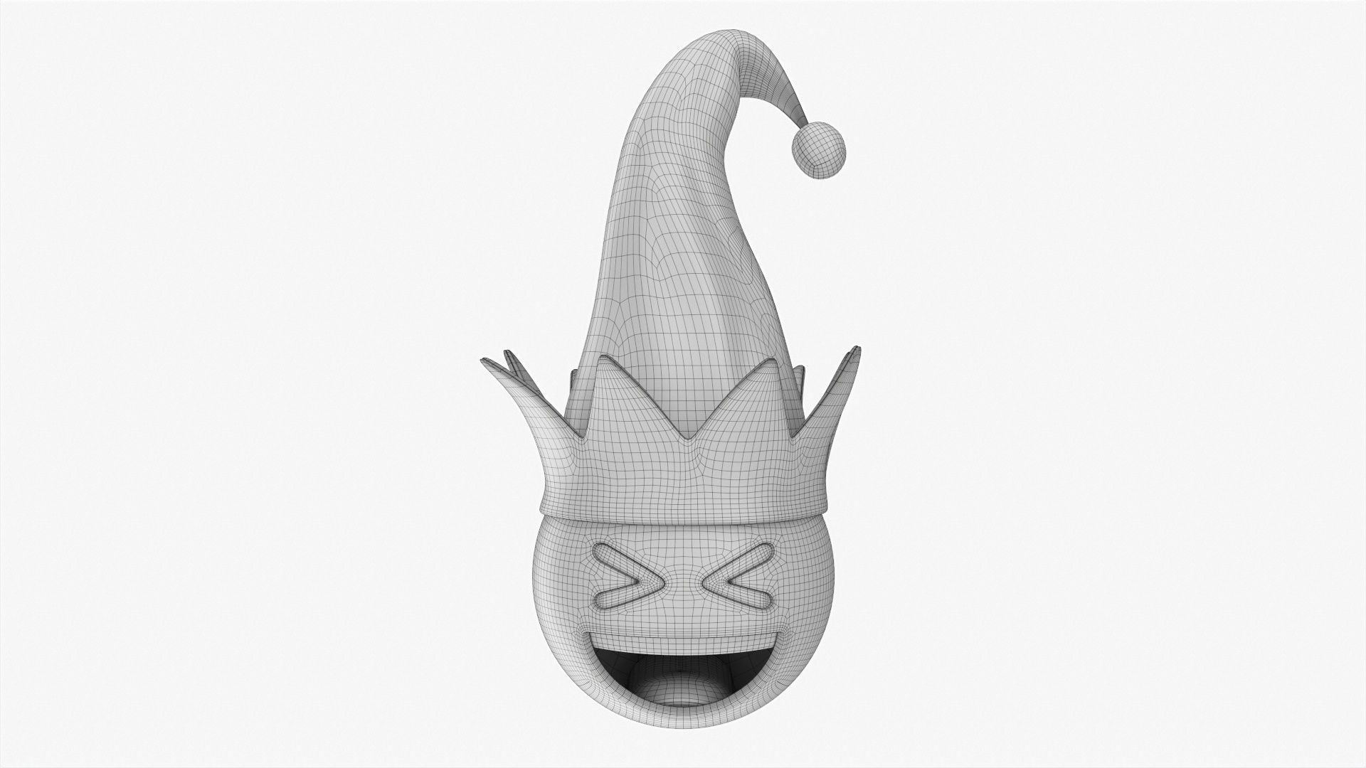 Emoji 090  Laughing with elf hat 3D model_5