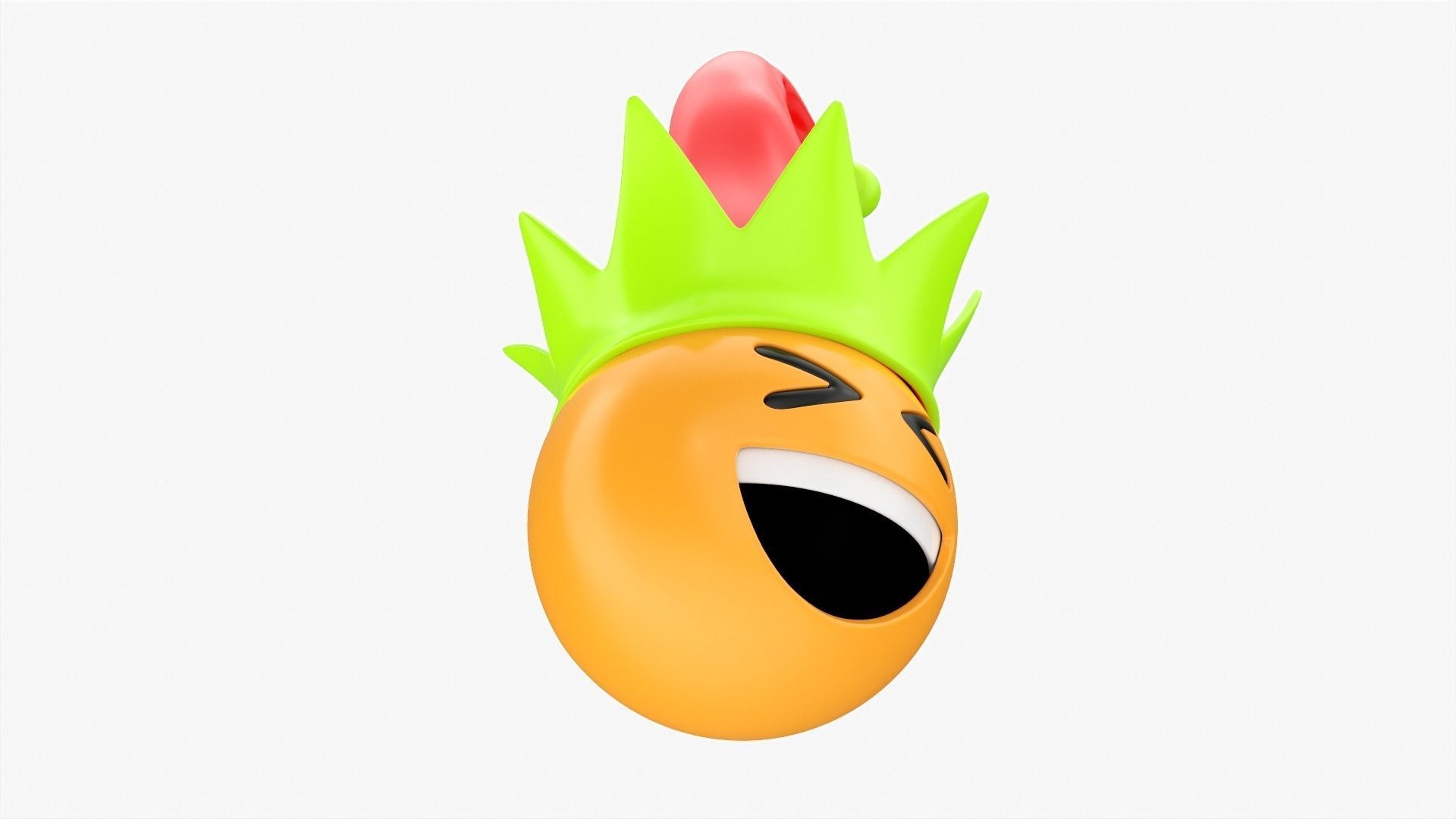 Emoji 090  Laughing with elf hat 3D model_4