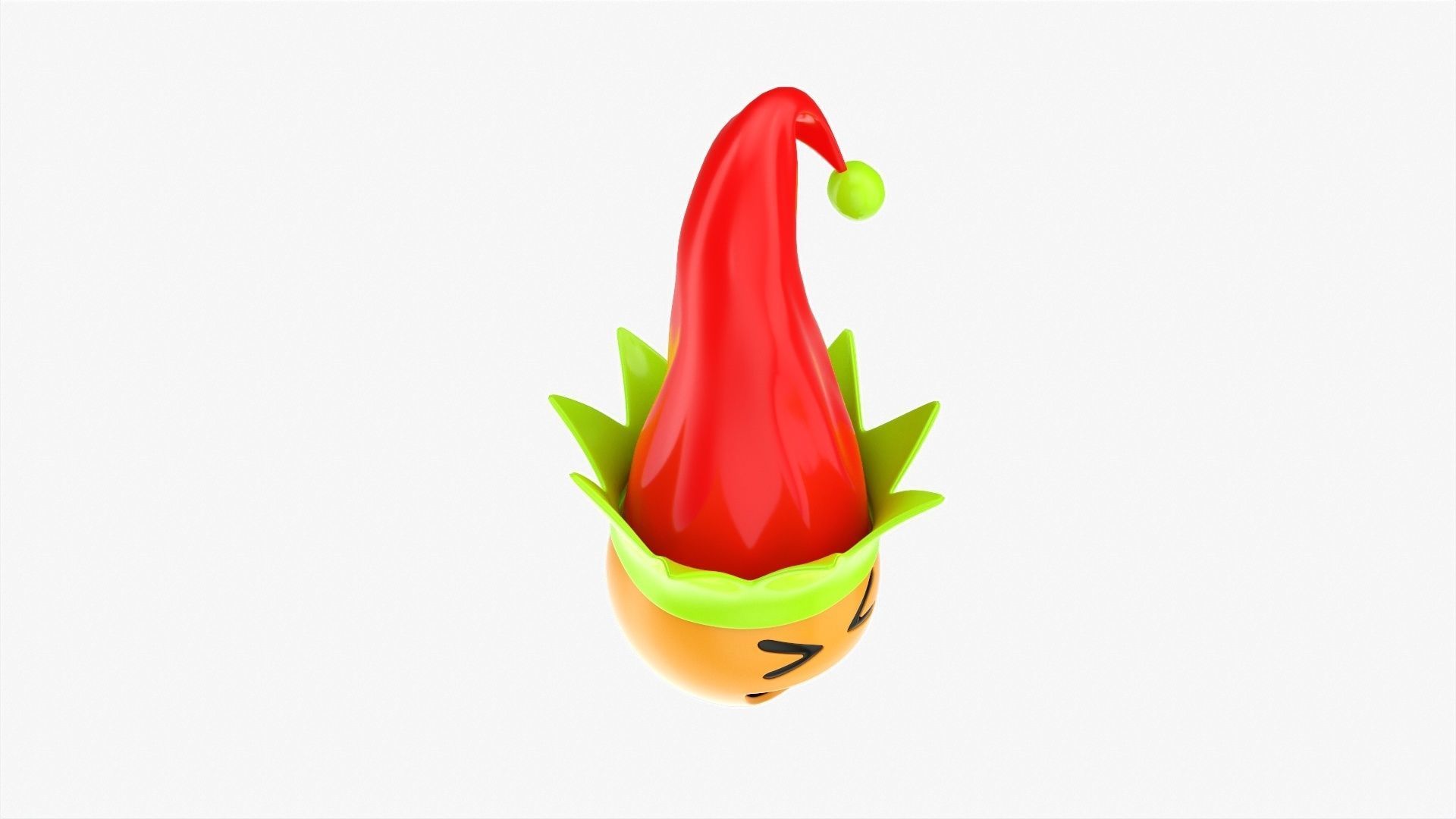 Emoji 090  Laughing with elf hat 3D model_3
