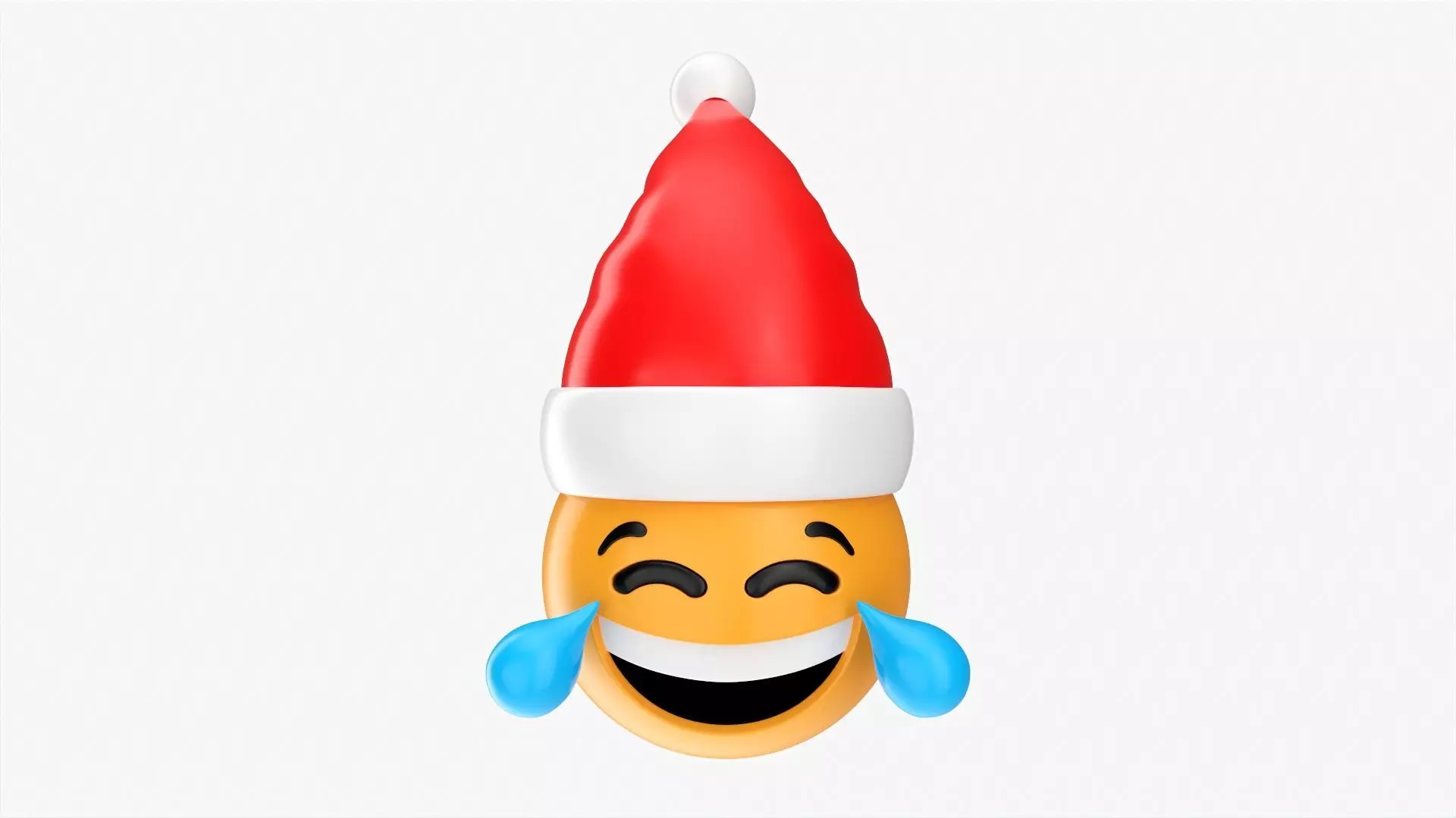 Emoji 091 Laughing with Santa hat 3D model_0