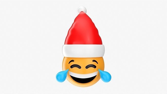 Emoji 091 Laughing with Santa hat 3D model
