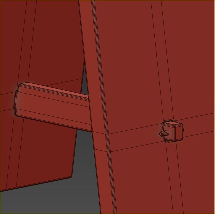 Zara Wooden Table And Stools 3D model_6