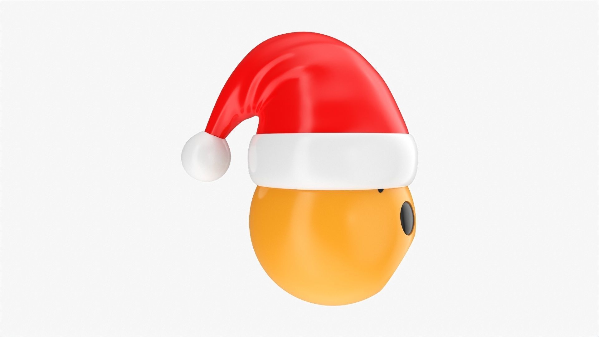 Emoji 092 Fearful with Santa hat 3D model_2