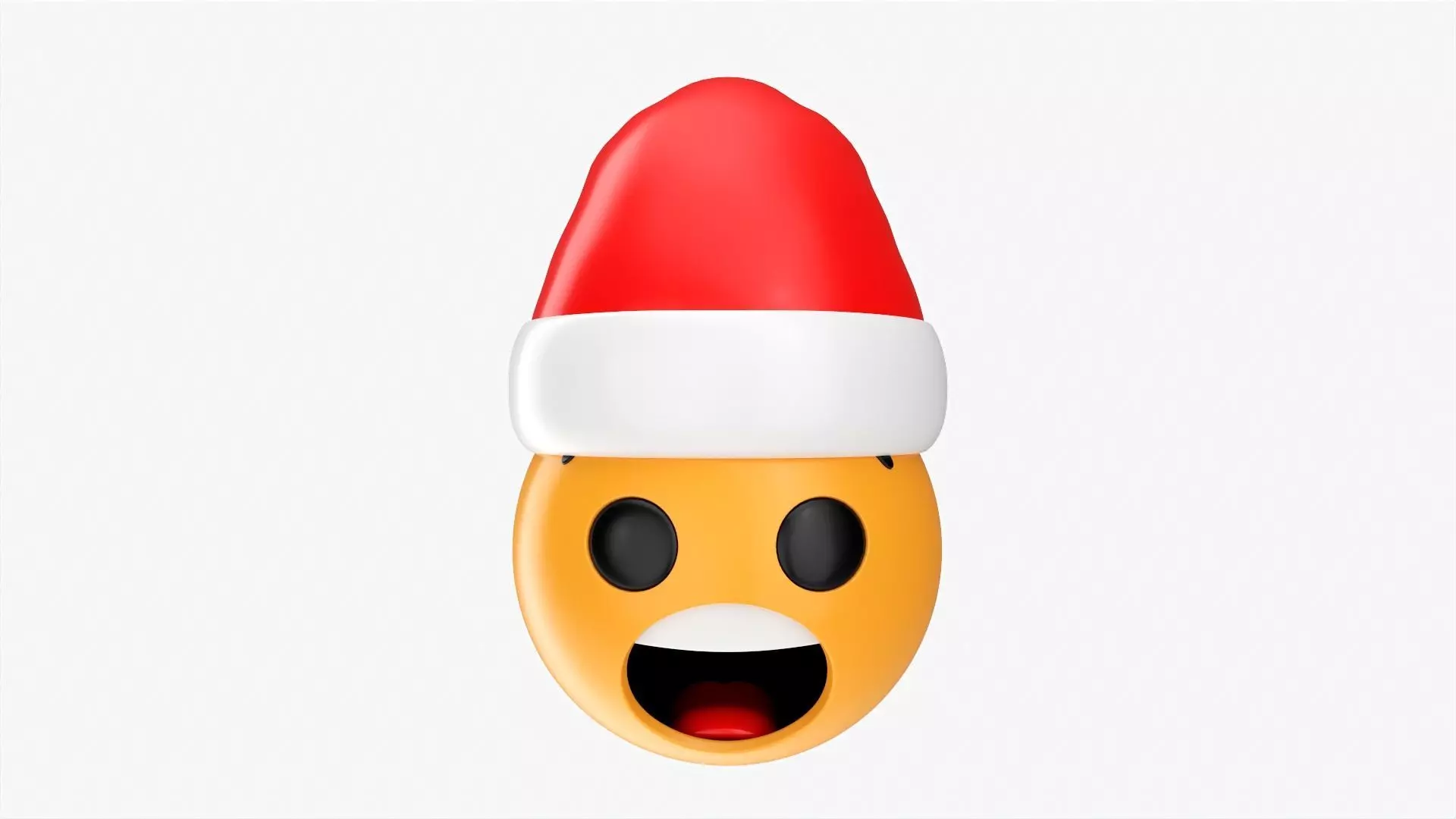 Emoji 092 Fearful with Santa hat 3D model_0
