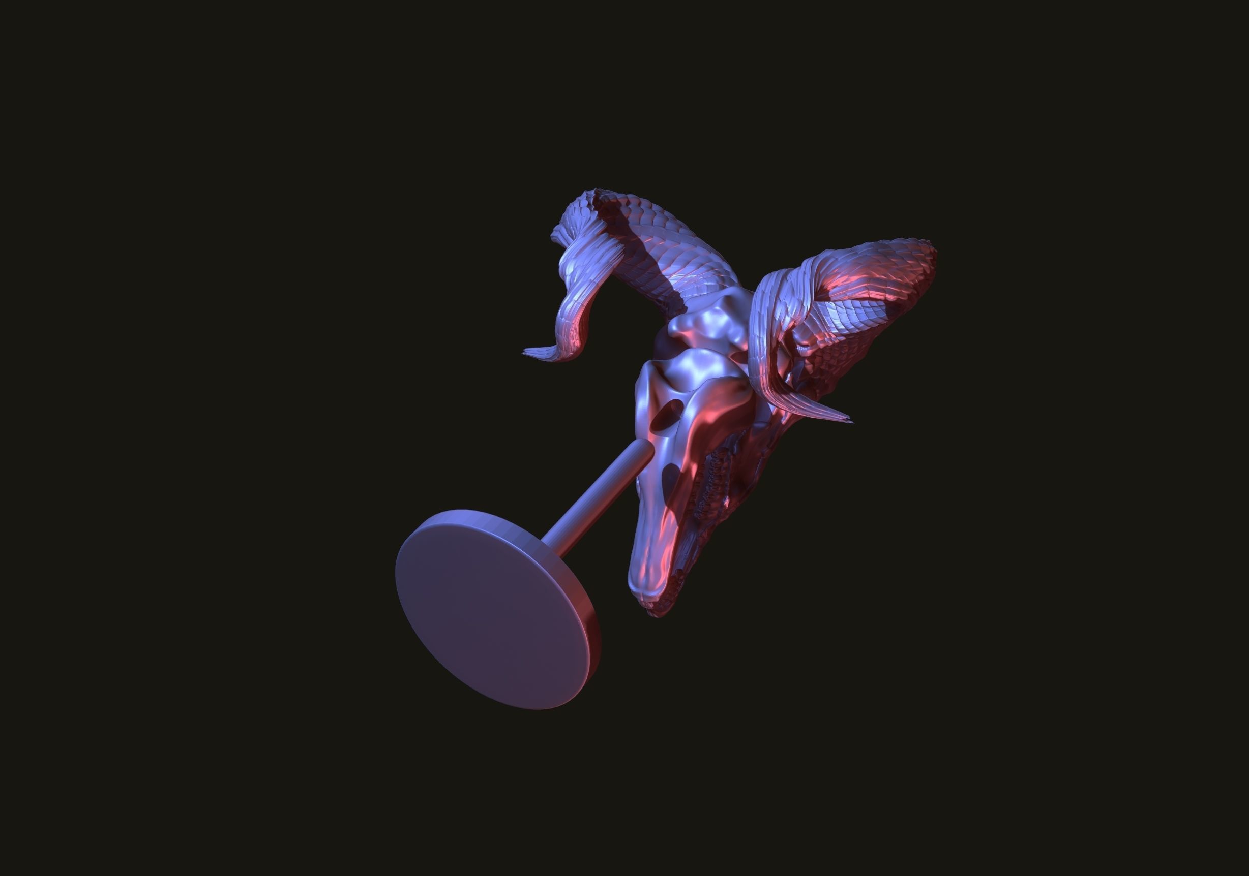 printready goat skull 3D print model_9