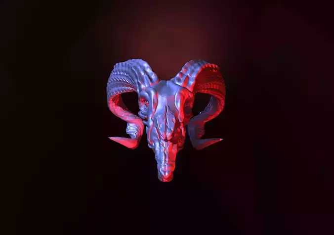 printready goat skull 3D print model