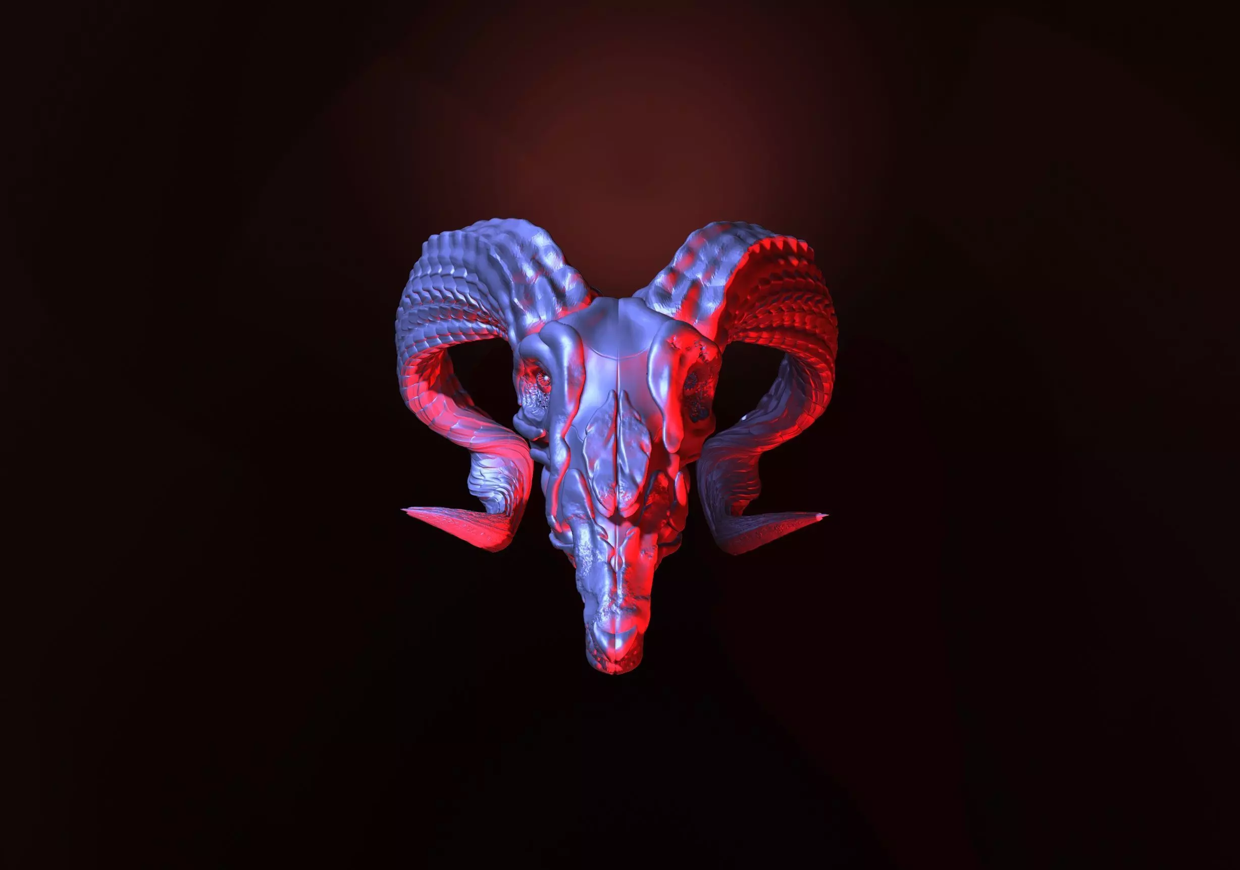 printready goat skull 3D print model_0