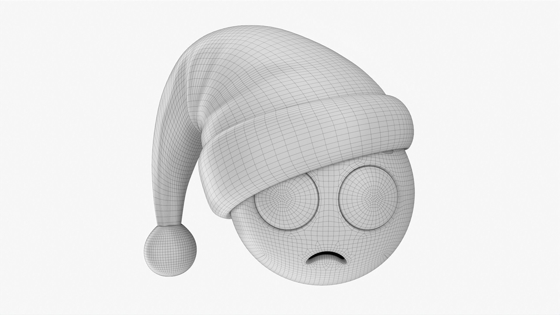 Emoji 093 Disappointed with Santa hat 3D model_5