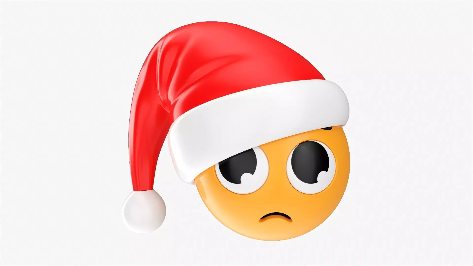 Emoji 093 Disappointed with Santa hat 3D model_0
