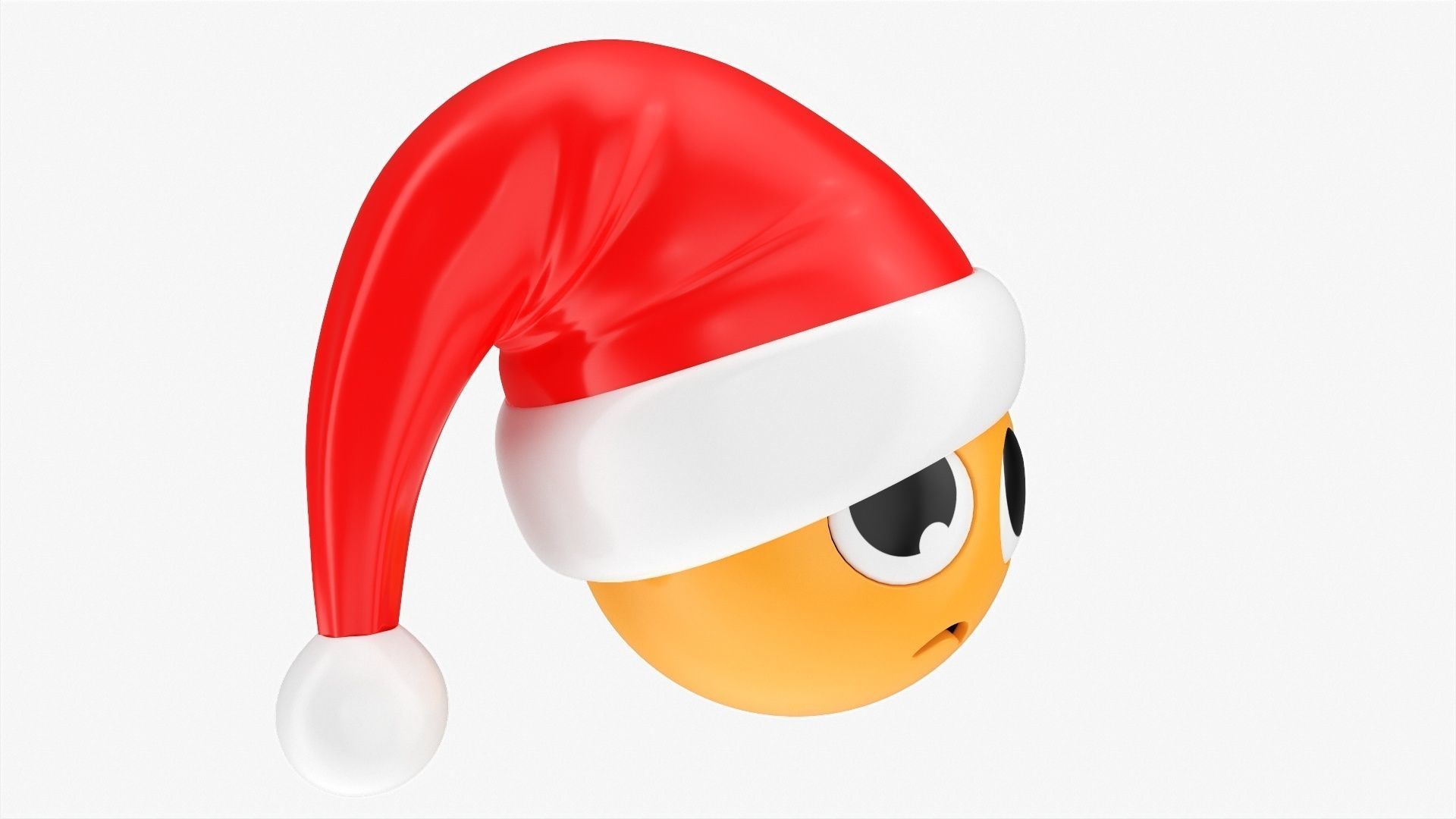 Emoji 093 Disappointed with Santa hat 3D model_1