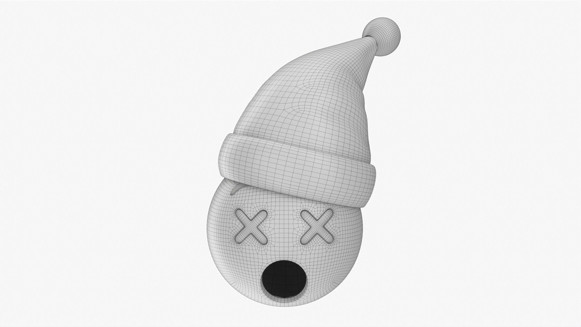 Emoji 094 Dizzy with Santa hat 3D model_5