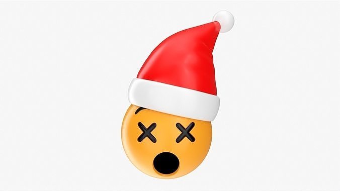 Emoji 094 Dizzy with Santa hat 3D model
