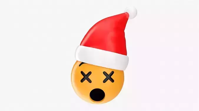 Emoji 094 Dizzy with Santa hat